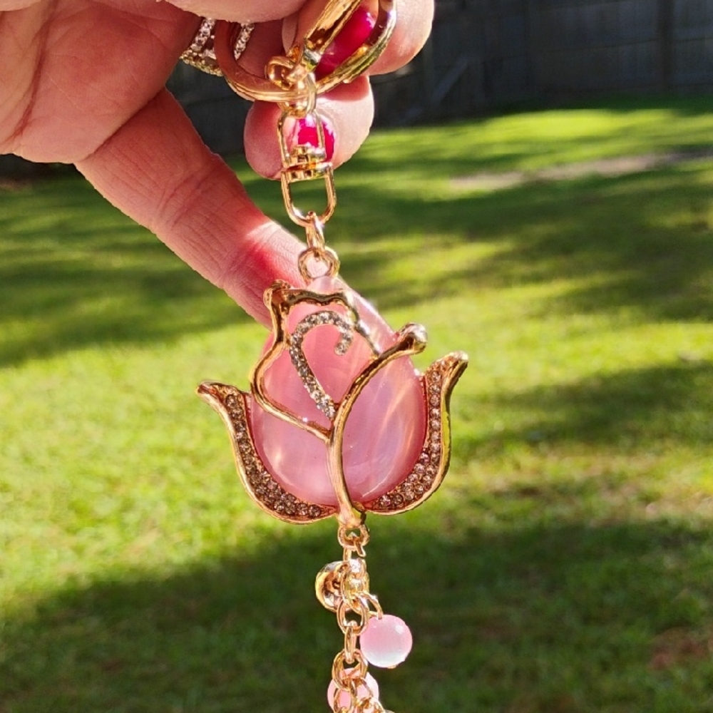 New Pink Rose Bag Charm